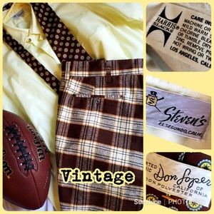 Vintage Golf Shorts, Short Sleeve Button-Up + Tie!